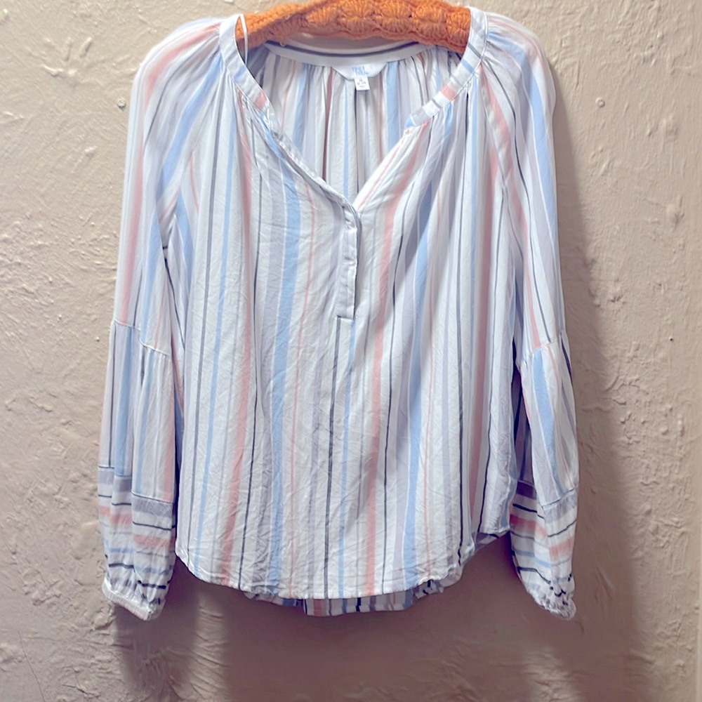 Striped 3/4 Sleeve Blouse